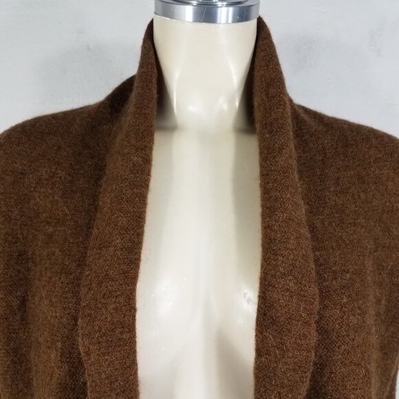 Peruvian Connection brown 100% Royal Alpaca bolero cardigan ladies Small - Picture 2 of 7